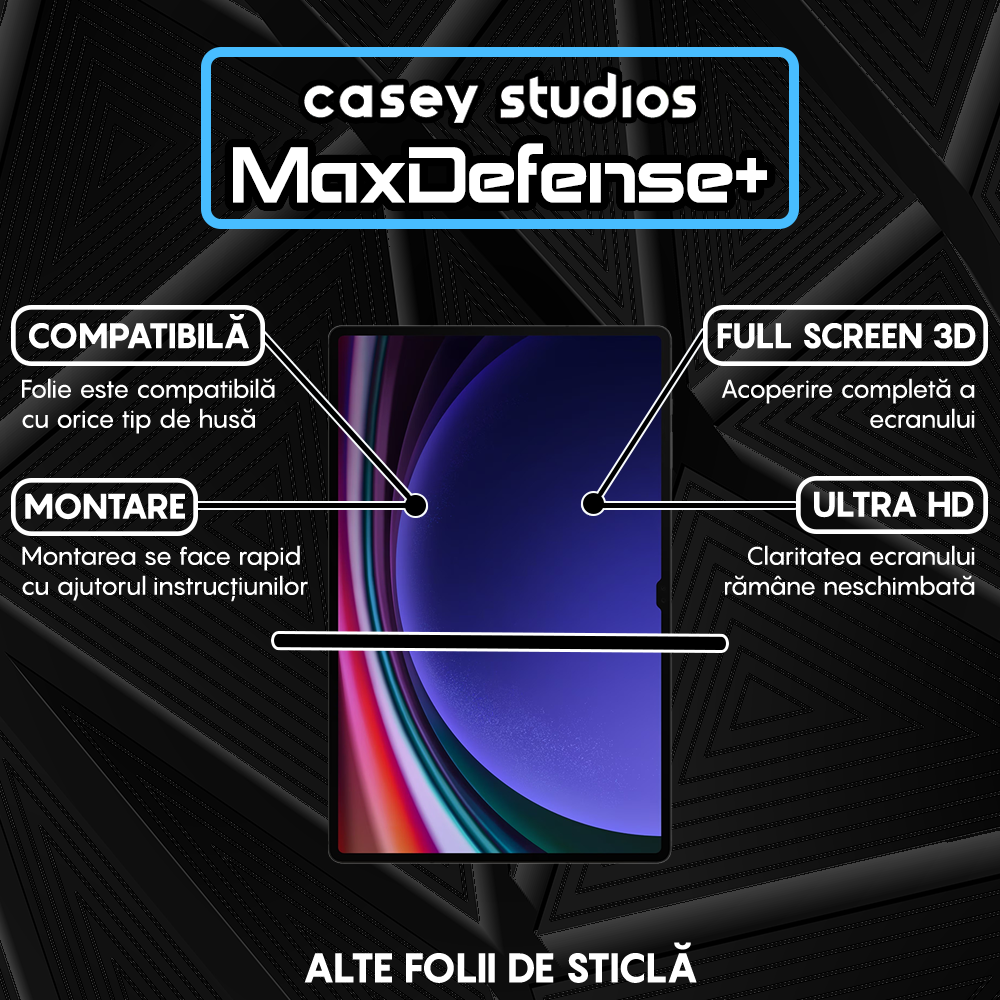 MaxDefense+ Glass Film - Samsung Galaxy Tab S9 Ultra/S8 Ultra 5G/S8 Ultra 14.6" (X900/X906/X910/X916B/X918U) - Clear