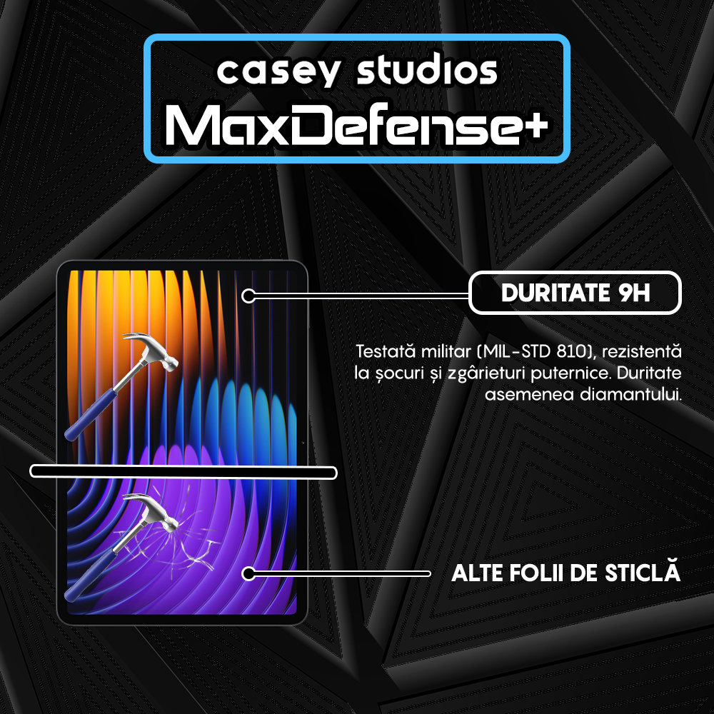 Folie Sticla MaxDefense+ - Xiaomi Pad 7 Pro - Clear