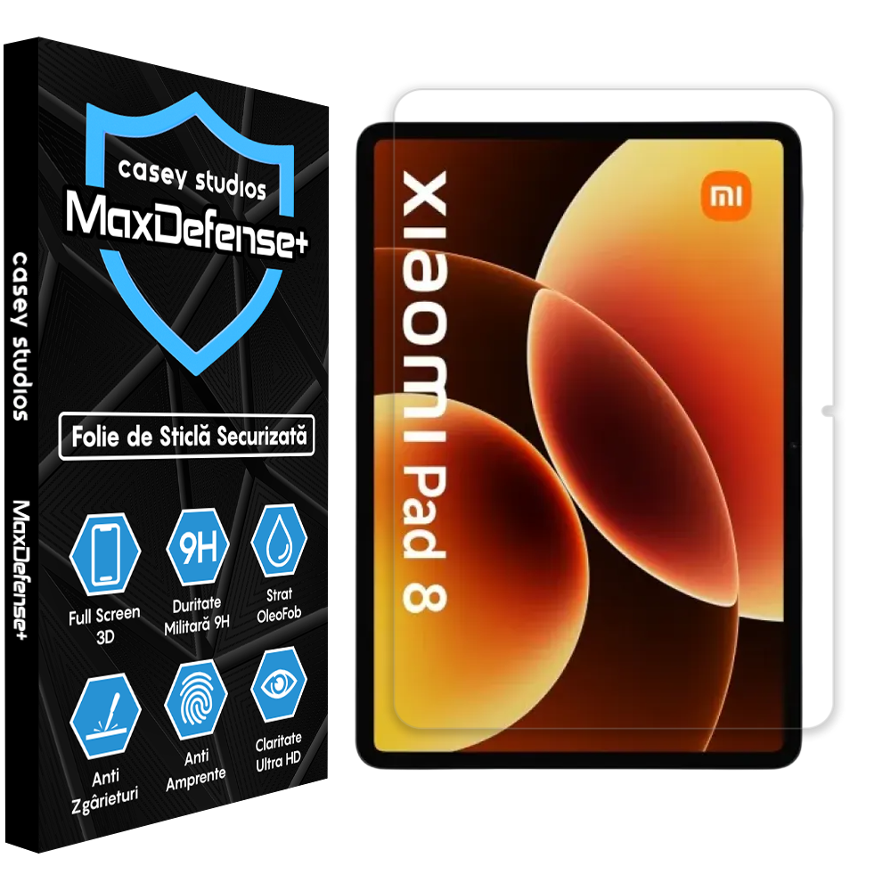 Folie Sticla MaxDefense+ - Xiaomi Pad 8 - Clear