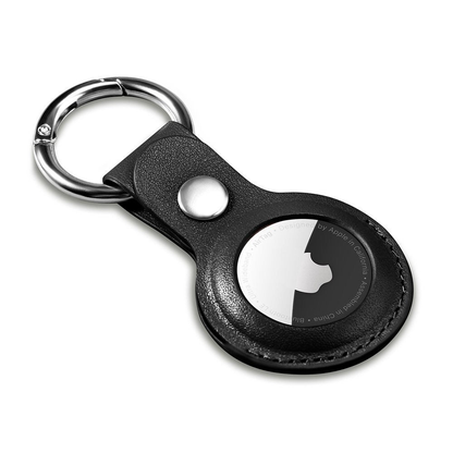 Husa Leather - AirTag - Negru