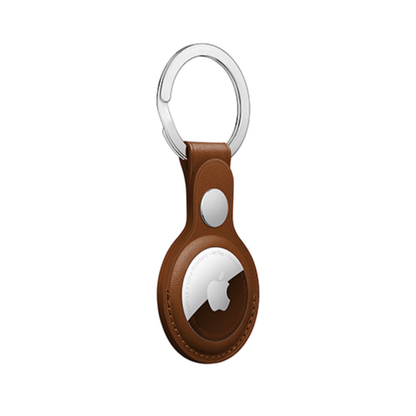 Husa Leather - AirTag - Maro