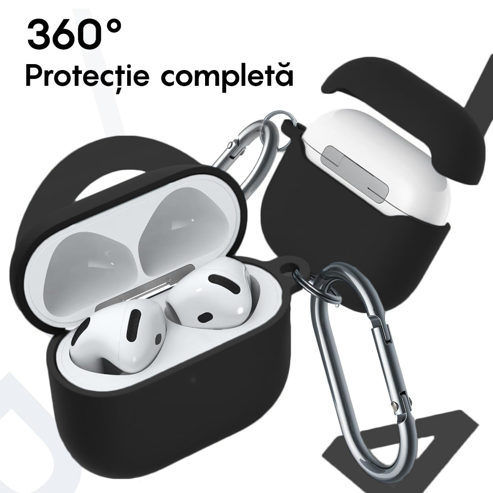 Husa Soft Silicone - AirPods 4 - Negru