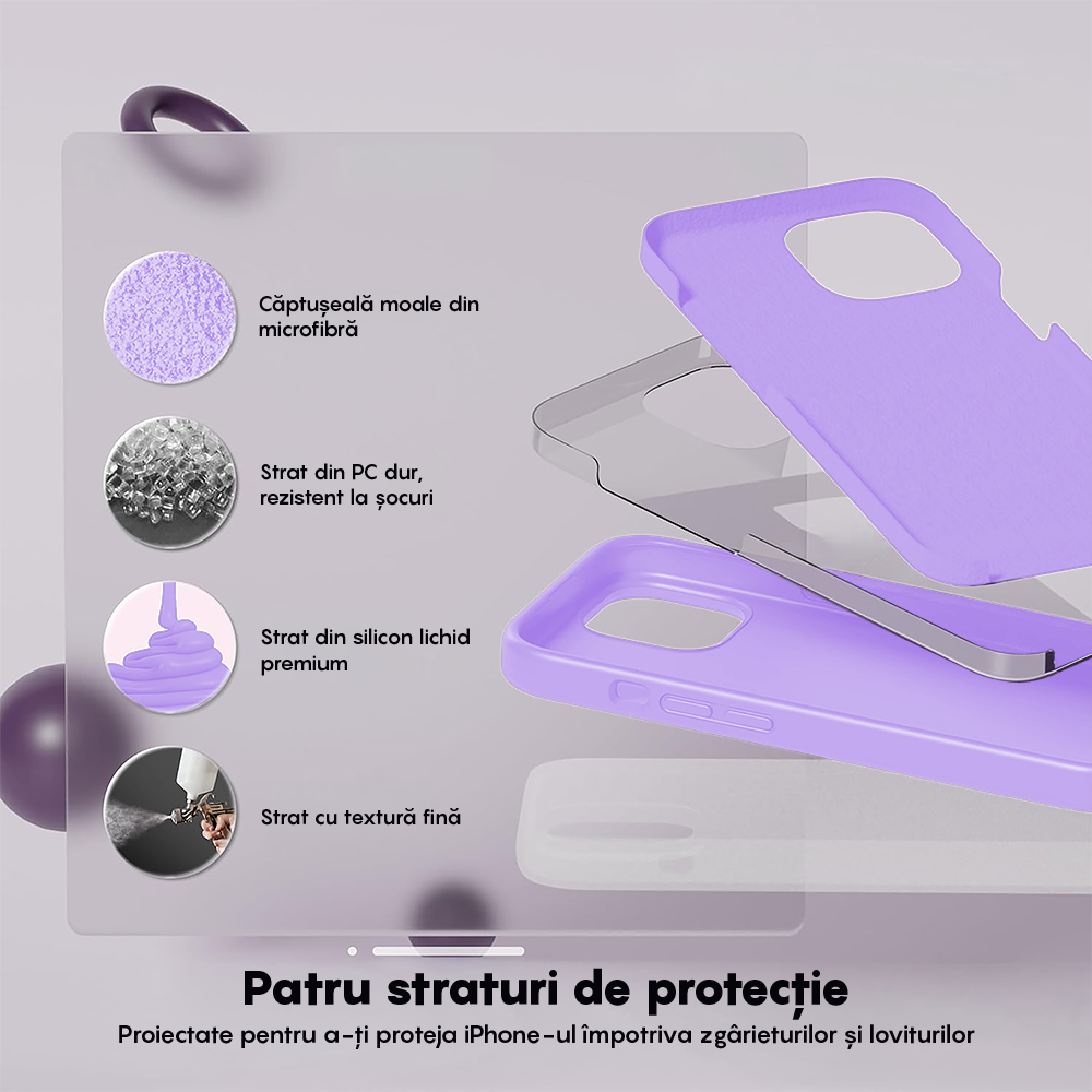 Husa Soft Silicone - iPhone 13 - Light Lilac
