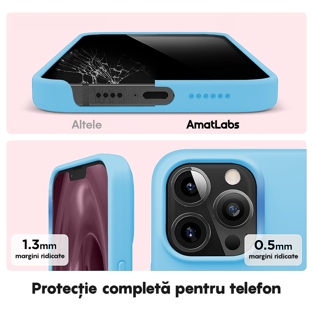 Husa Soft Silicone - iPhone 13 Pro - Cadet Blue