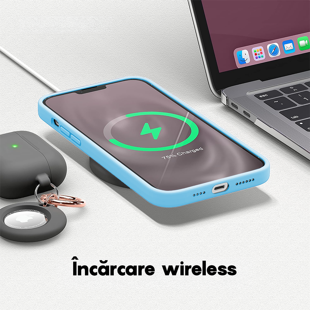 Husa Soft Silicone - iPhone 13 Pro - Cadet Blue
