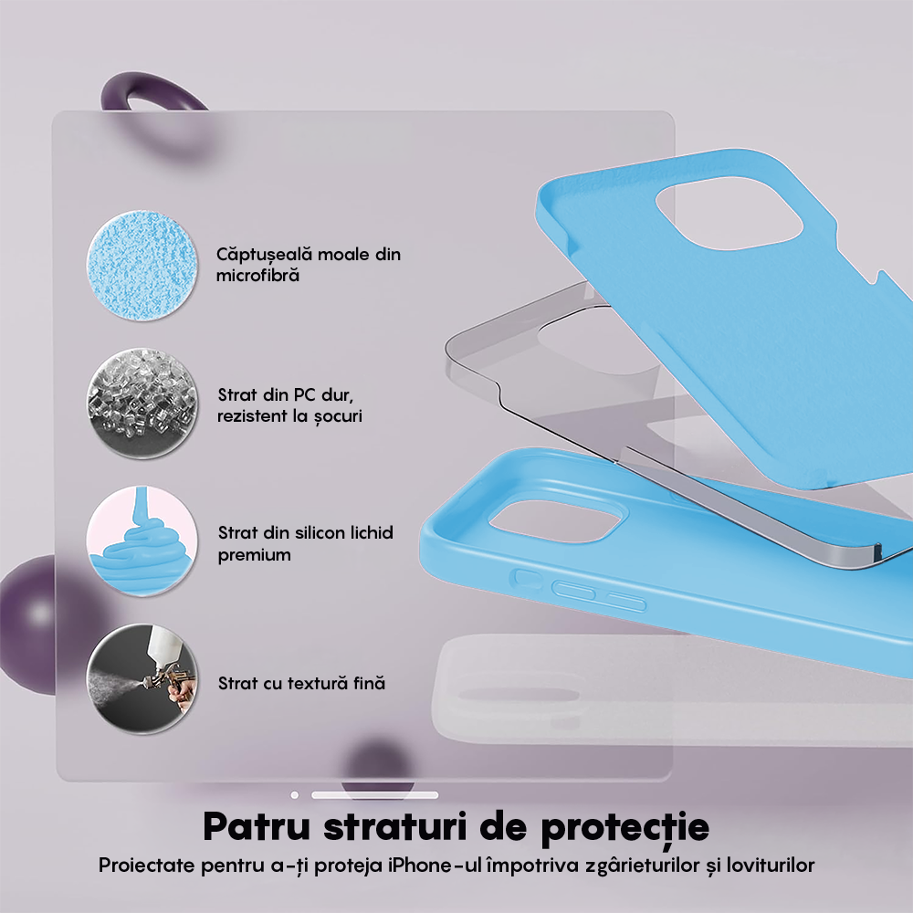 Husa Soft Silicone - iPhone 14 - Cadet Blue