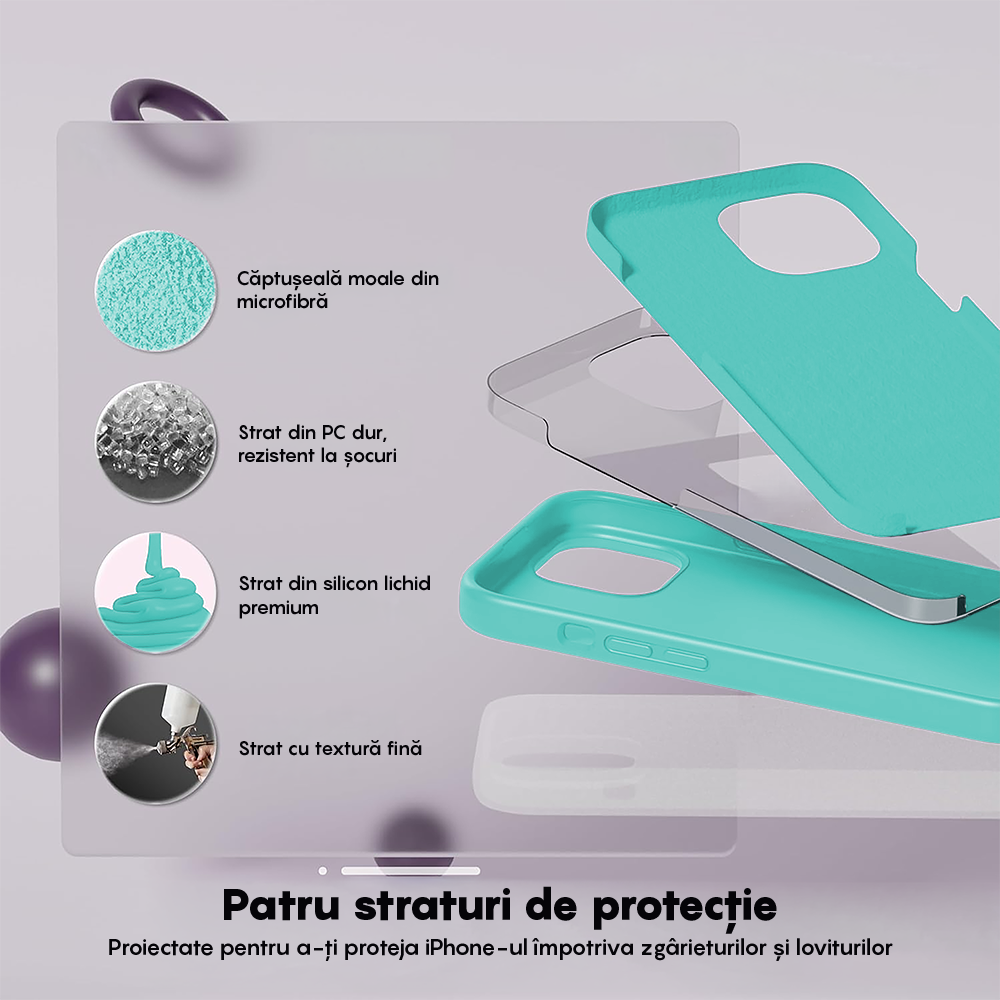 Husa Soft Silicone - iPhone 14 - Turqoise