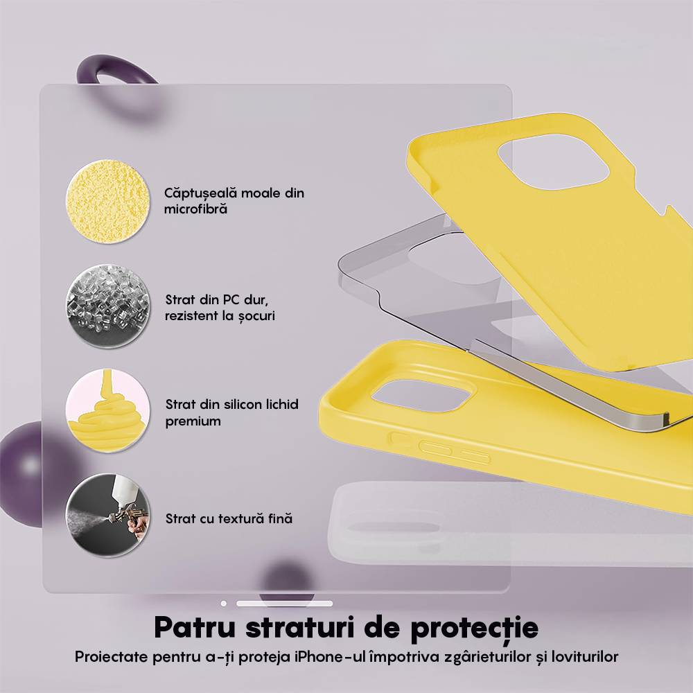 Husa Soft Silicone - iPhone 14 Pro - Yellow