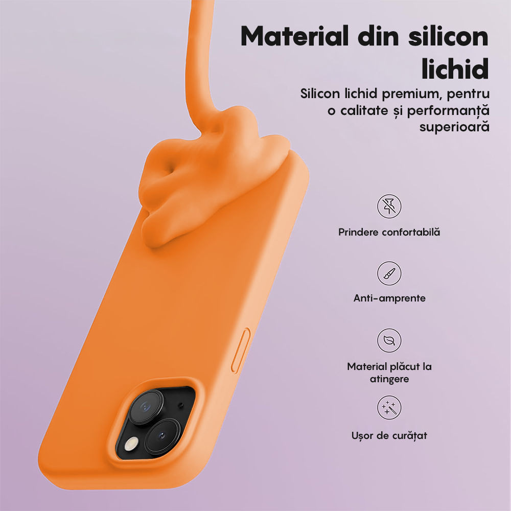 Husa Soft Silicone - iPhone 15 - Nectarine