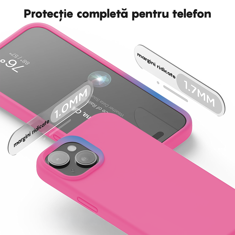Husa Soft Silicone - iPhone 15 - Fuchsia