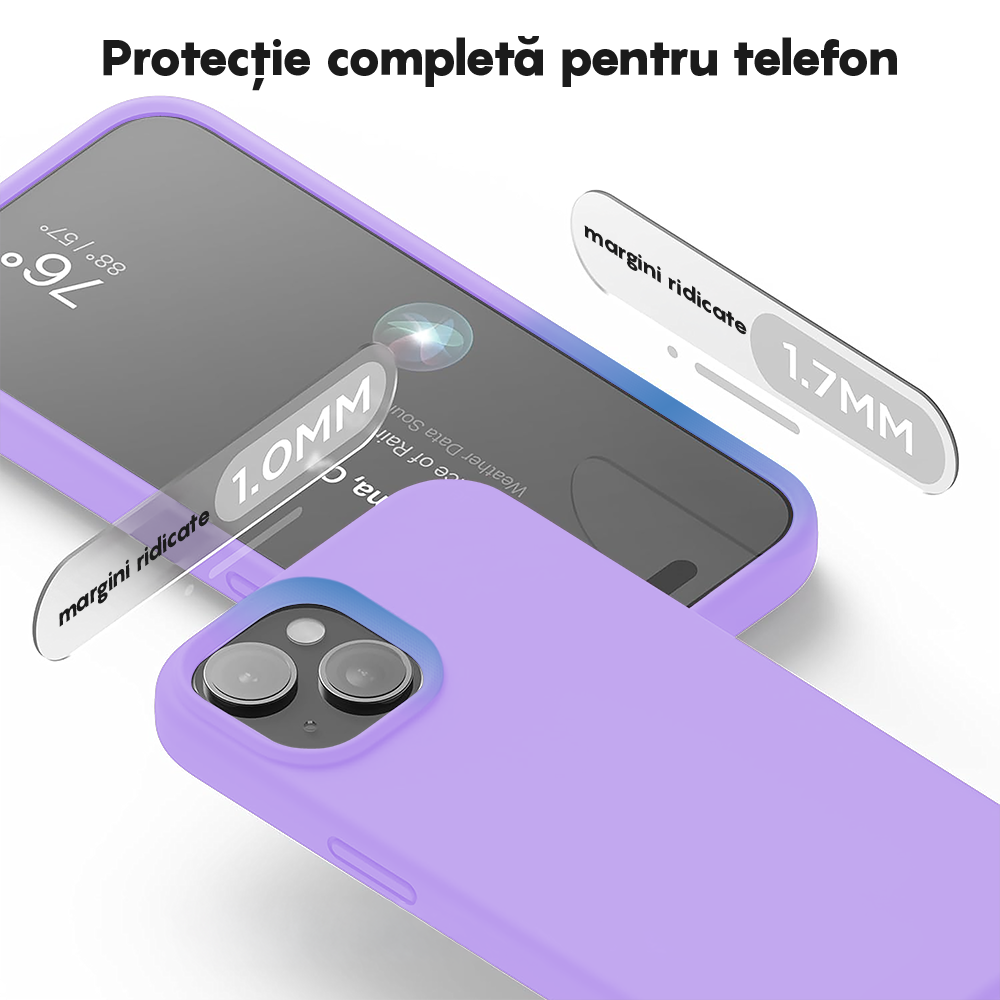 Husa Soft Silicone - iPhone 15 Plus - Light Lilac