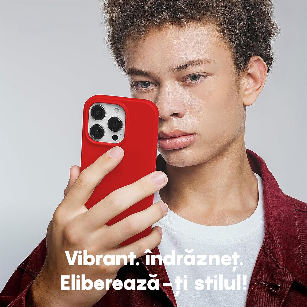 Husa Soft Silicone - iPhone 15 Plus - Rosu