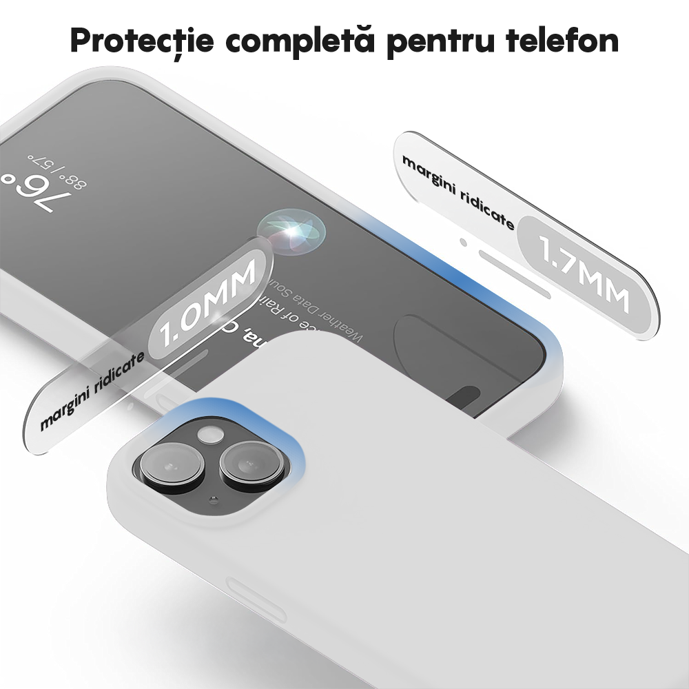 Husa Soft Silicone - iPhone 15 Plus - Alb
