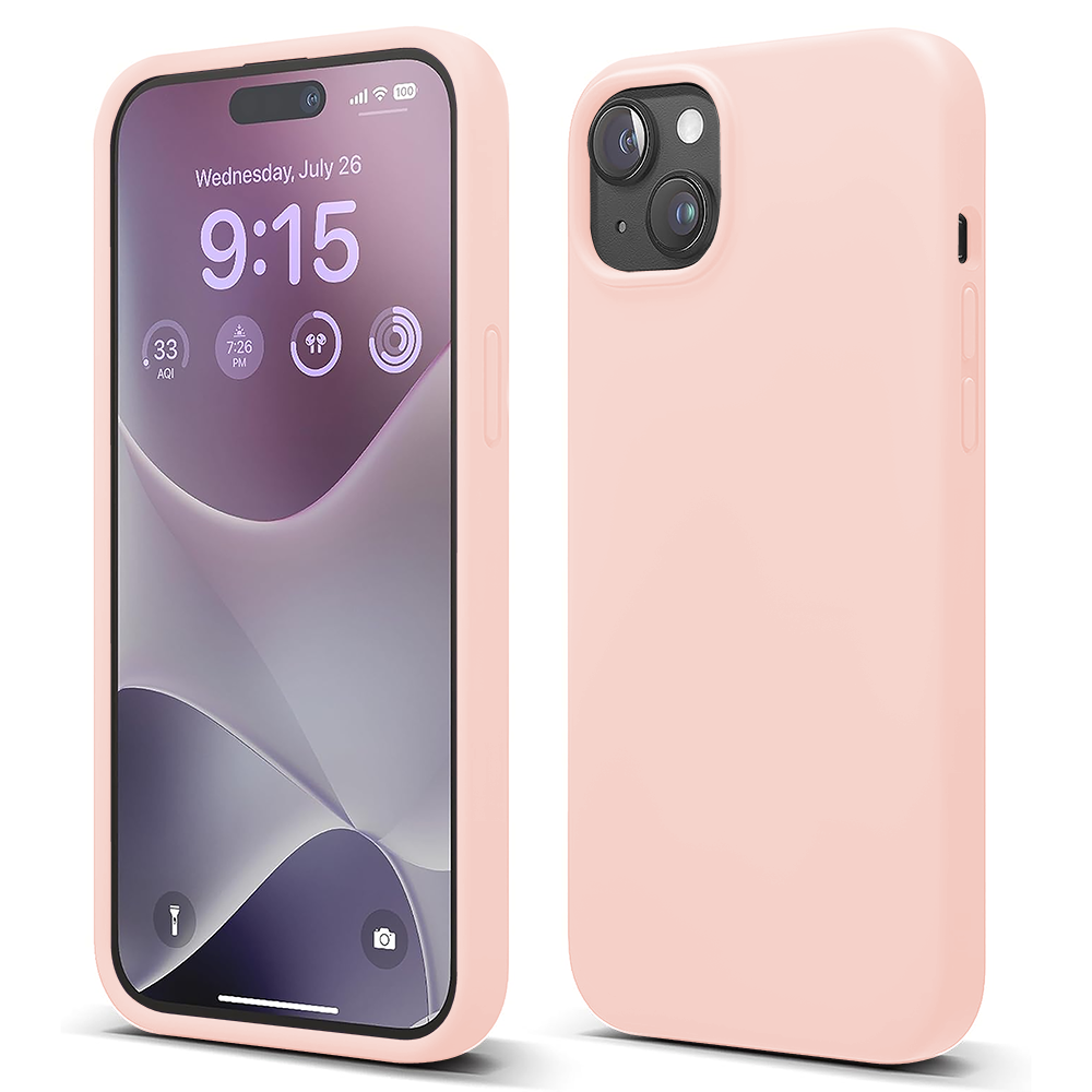 Husa Soft Silicone - iPhone 15 Plus - Pink Sand