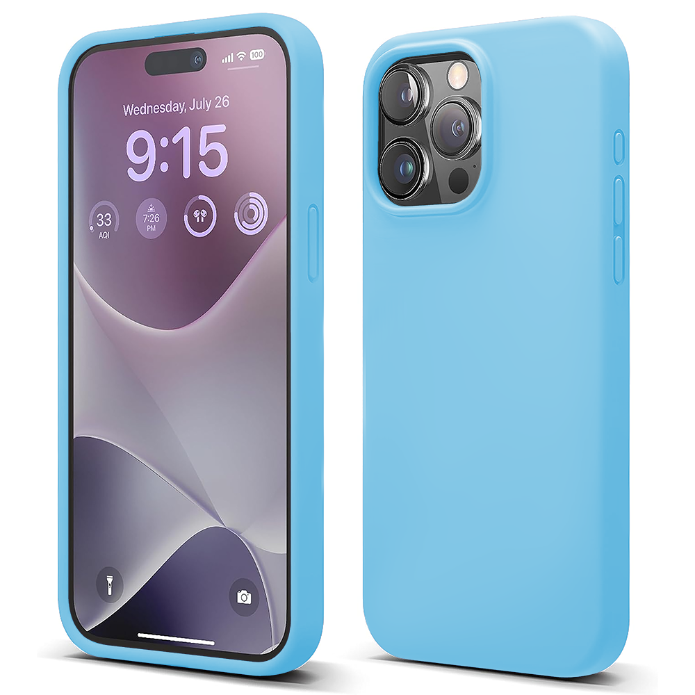 Husa Soft Silicone - iPhone 15 Pro Max - Cadet Blue