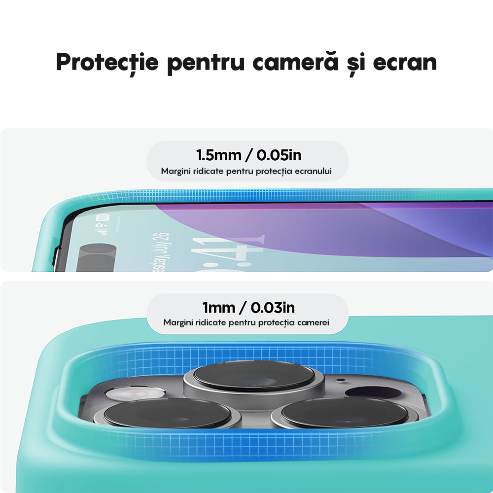 Husa Soft Silicone - iPhone 15 Pro Max - Turcoaz