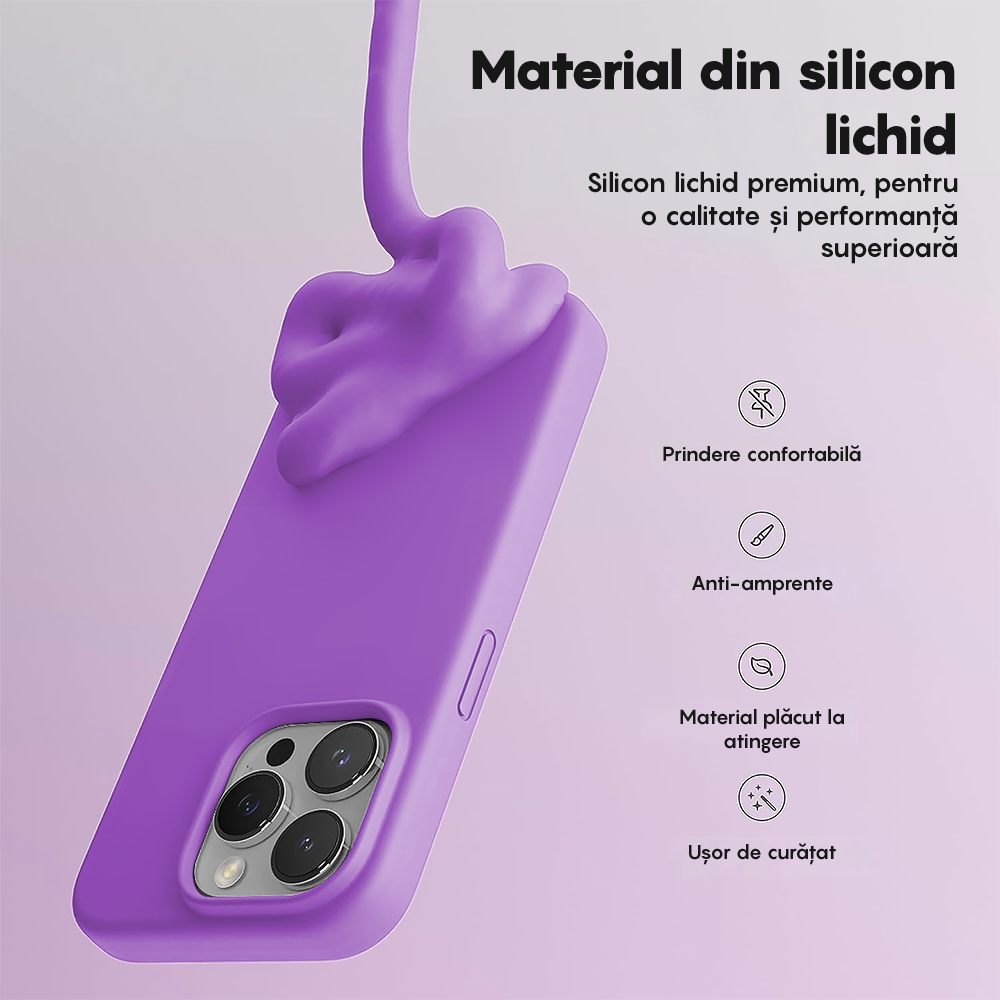 Husa Soft Silicone - iPhone 15 Pro Max - Light Purple