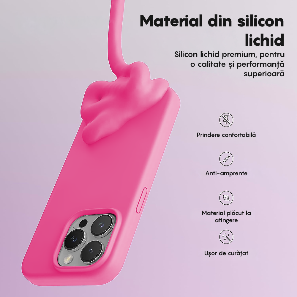 Husa Soft Silicone - iPhone 15 Pro Max - Fuchsia