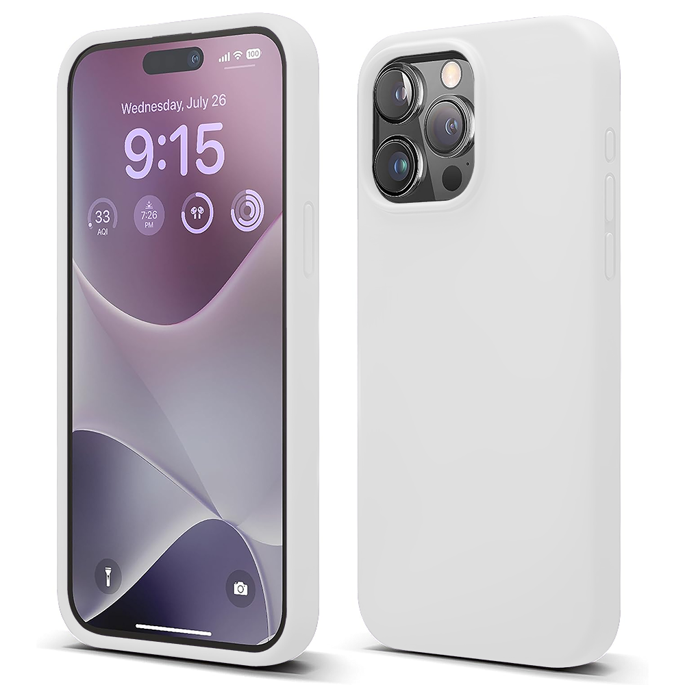 Husa Soft Silicone - iPhone 15 Pro Max - Alb