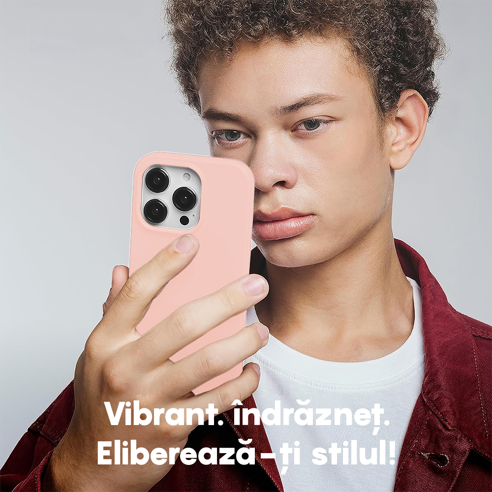 Husa Soft Silicone - iPhone 15 Pro Max - Pink Sand