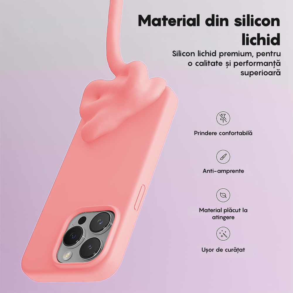Husa Soft Silicone - iPhone 15 Pro - Roz