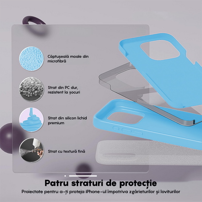 Husa Soft Silicone - iPhone 15 Pro - Cadet Blue