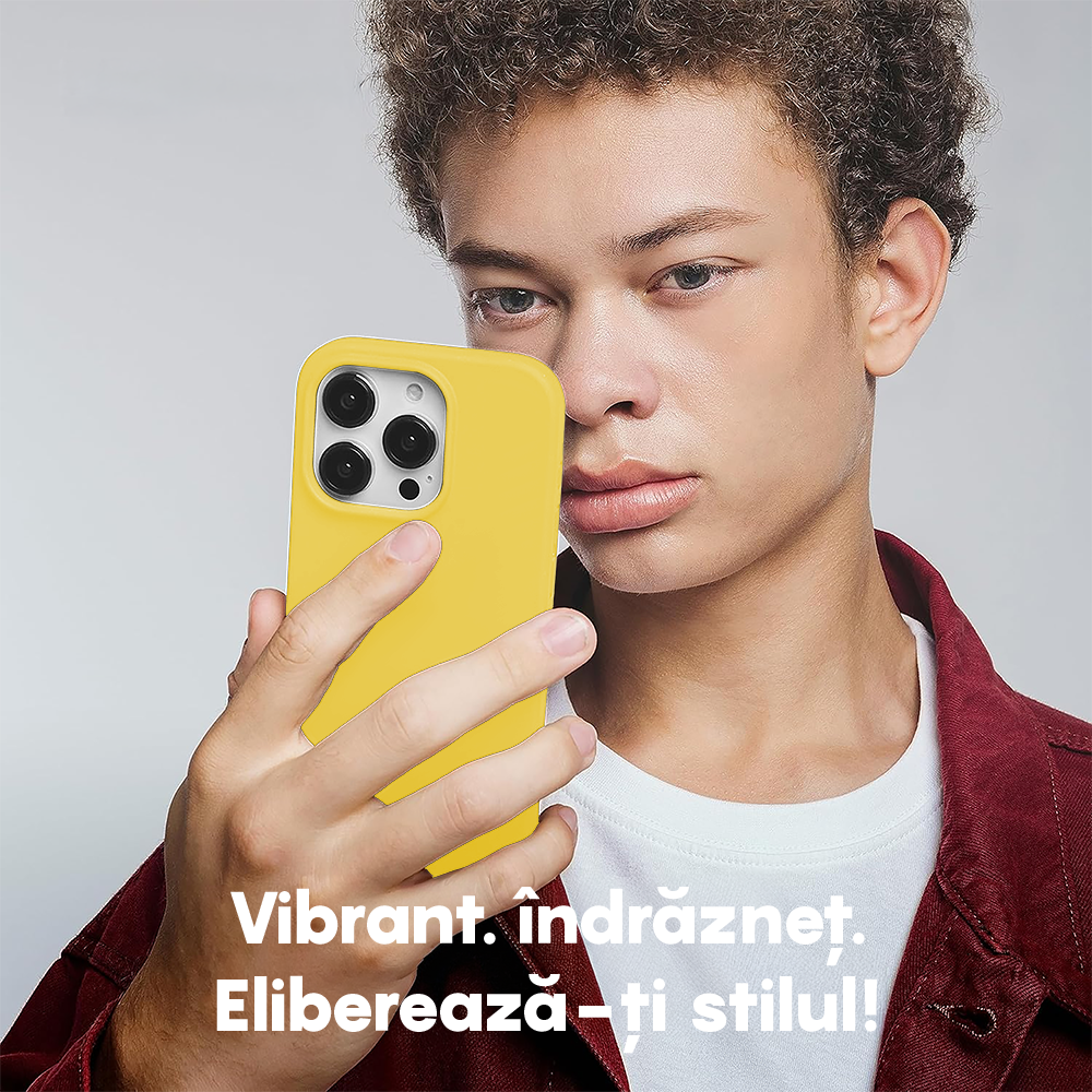 Husa Soft Silicone - iPhone 15 Pro - Galben