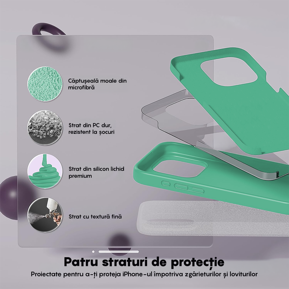 Husa Soft Silicone - iPhone 15 Pro - Webster Green