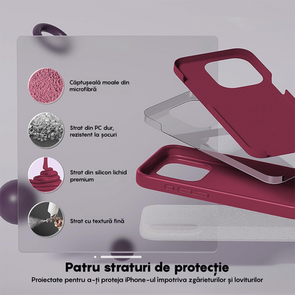 Husa Soft Silicone - iPhone 15 Pro - Burgundy