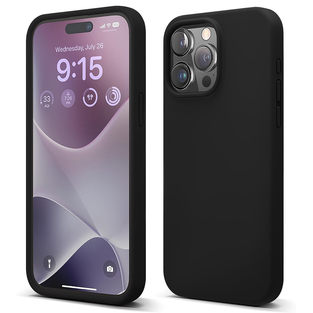Soft Silicone Case - iPhone 15 Pro - Black