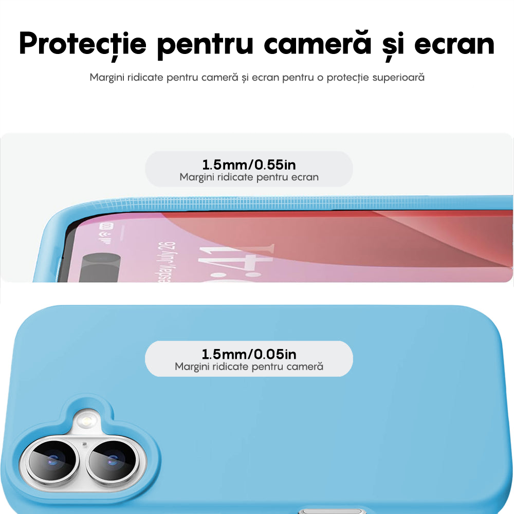 Husa Soft Silicone - iPhone 16 - Cadet Blue