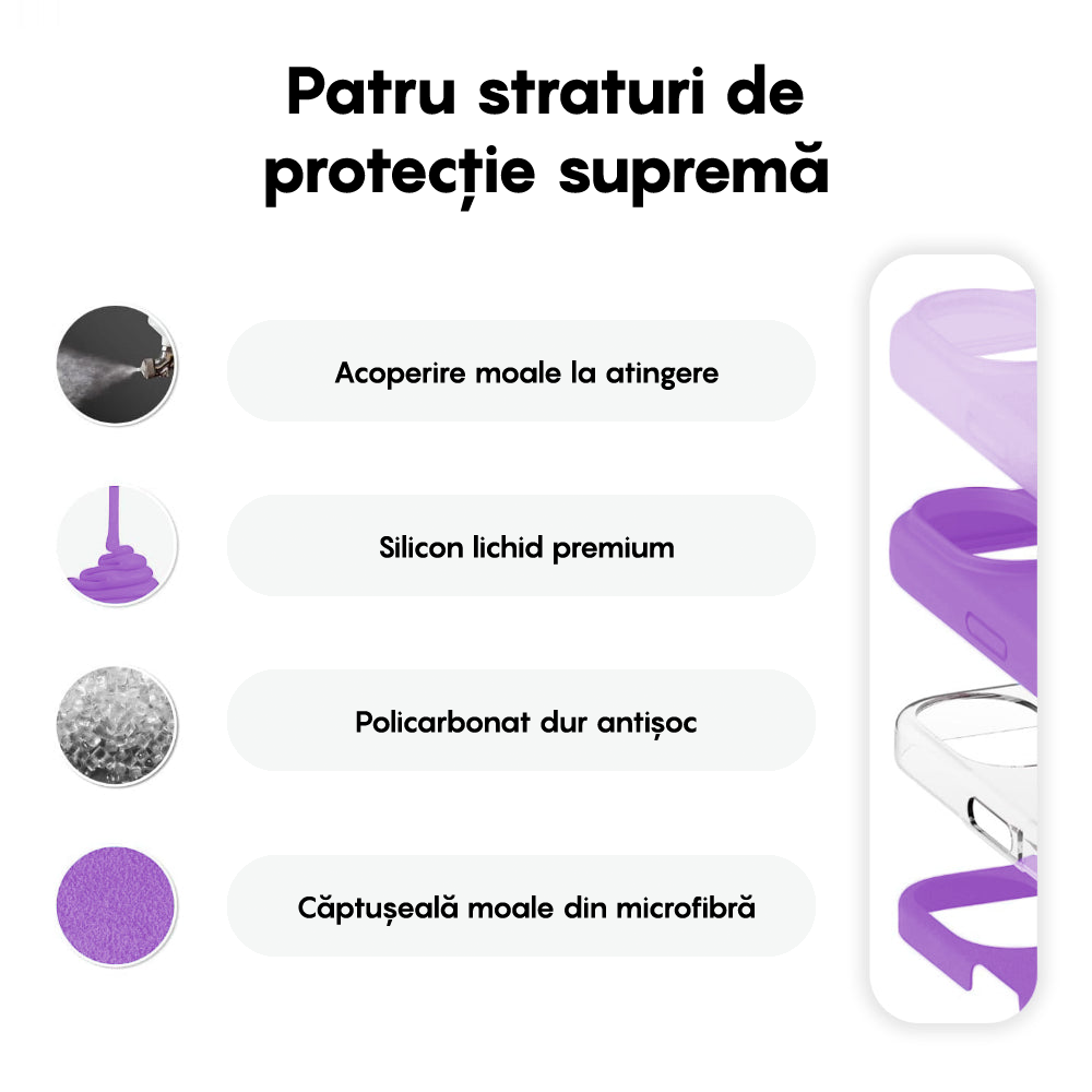 Husa Soft Silicone - iPhone 16 - Light Purple