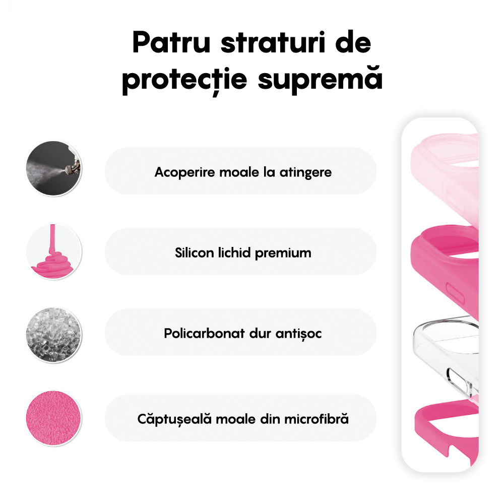 Husa Soft Silicone - iPhone 16 - Fuchsia