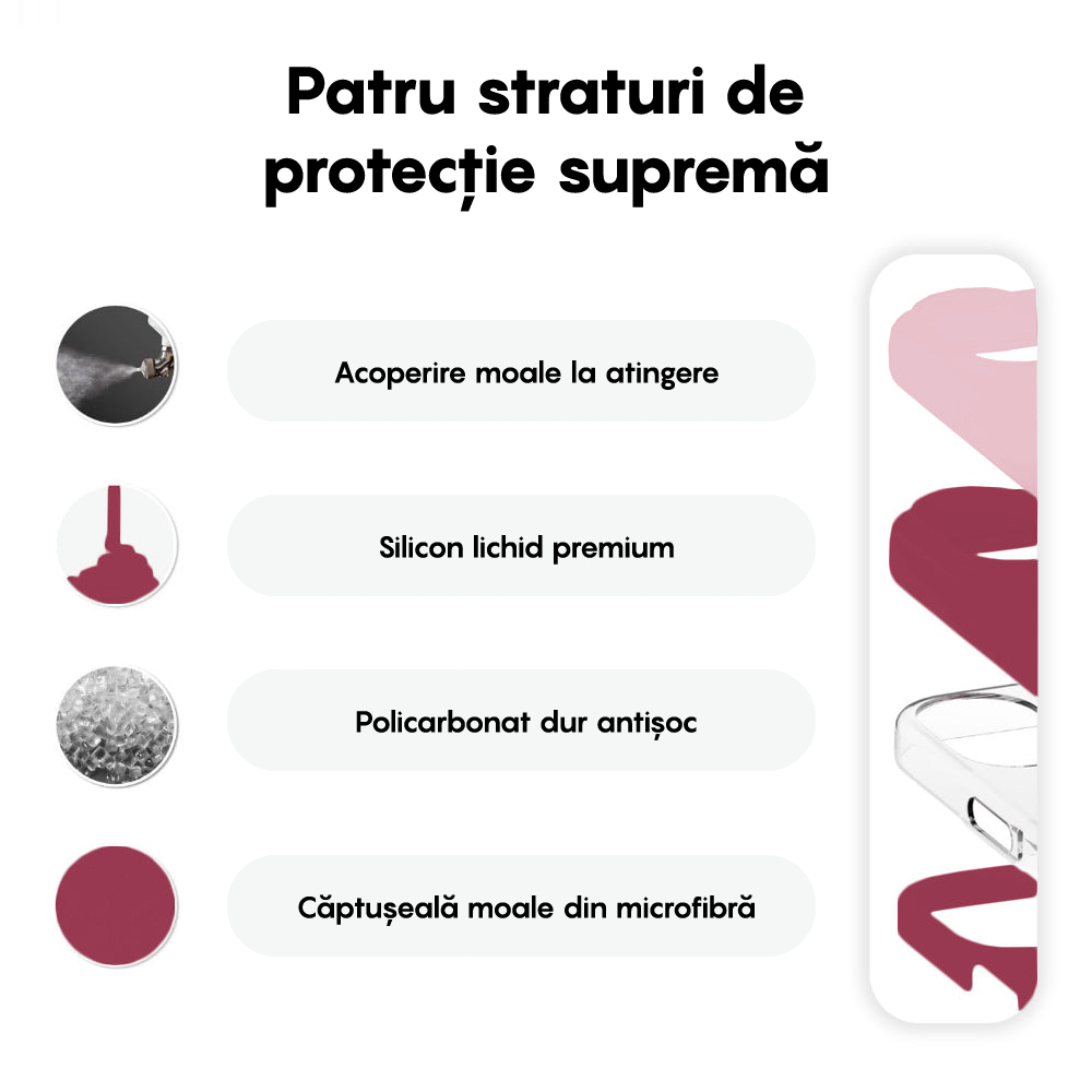 Husa Soft Silicone - iPhone 16 - Burgundy