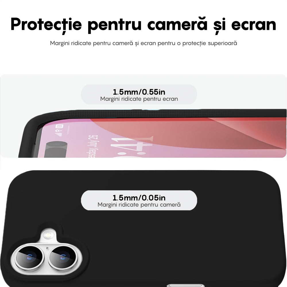 Husa Soft Silicone - iPhone 16 - Negru