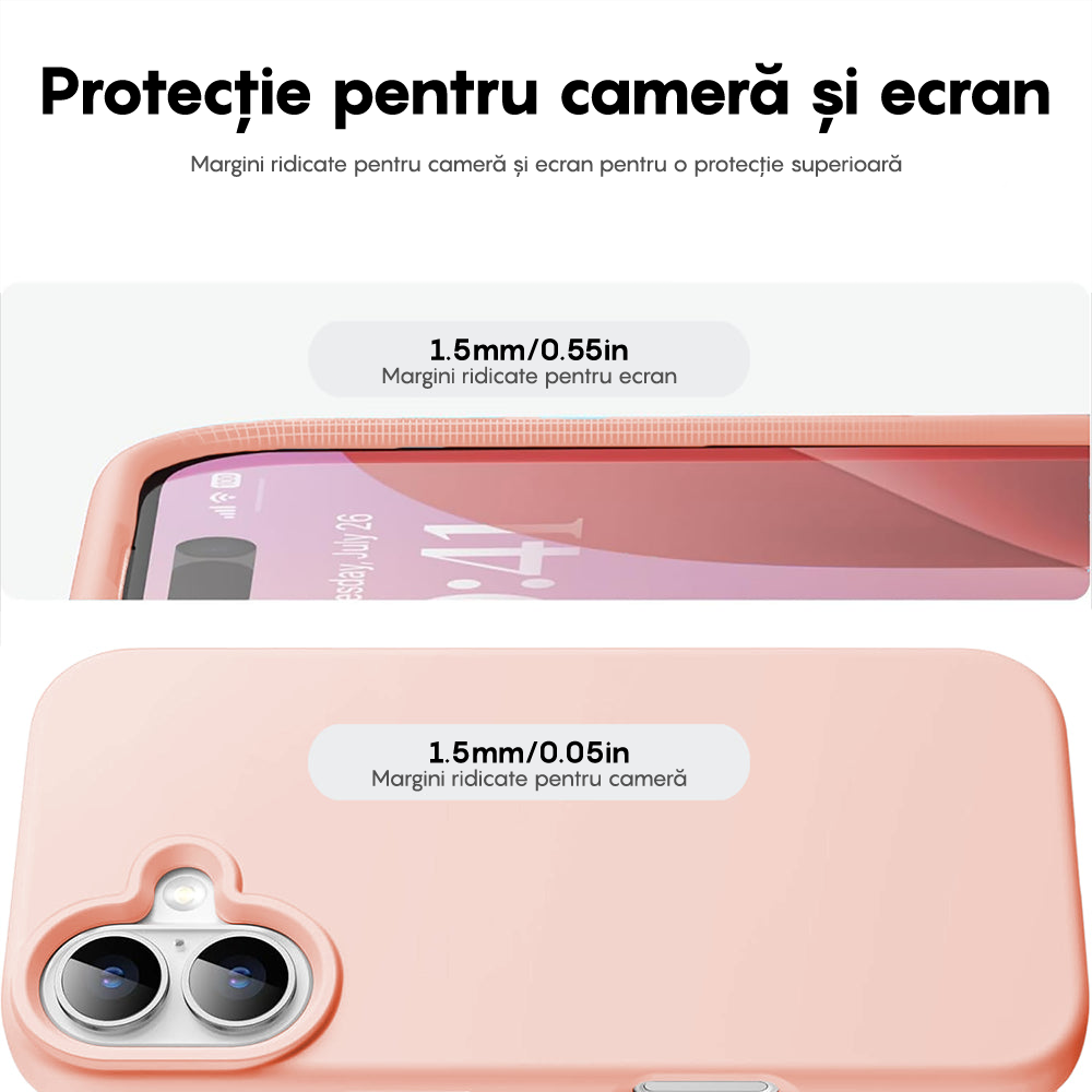 Husa Soft Silicone - iPhone 16 - Pink Sand