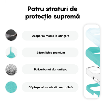 Husa Soft Silicone - iPhone 16 Plus - Turcoaz