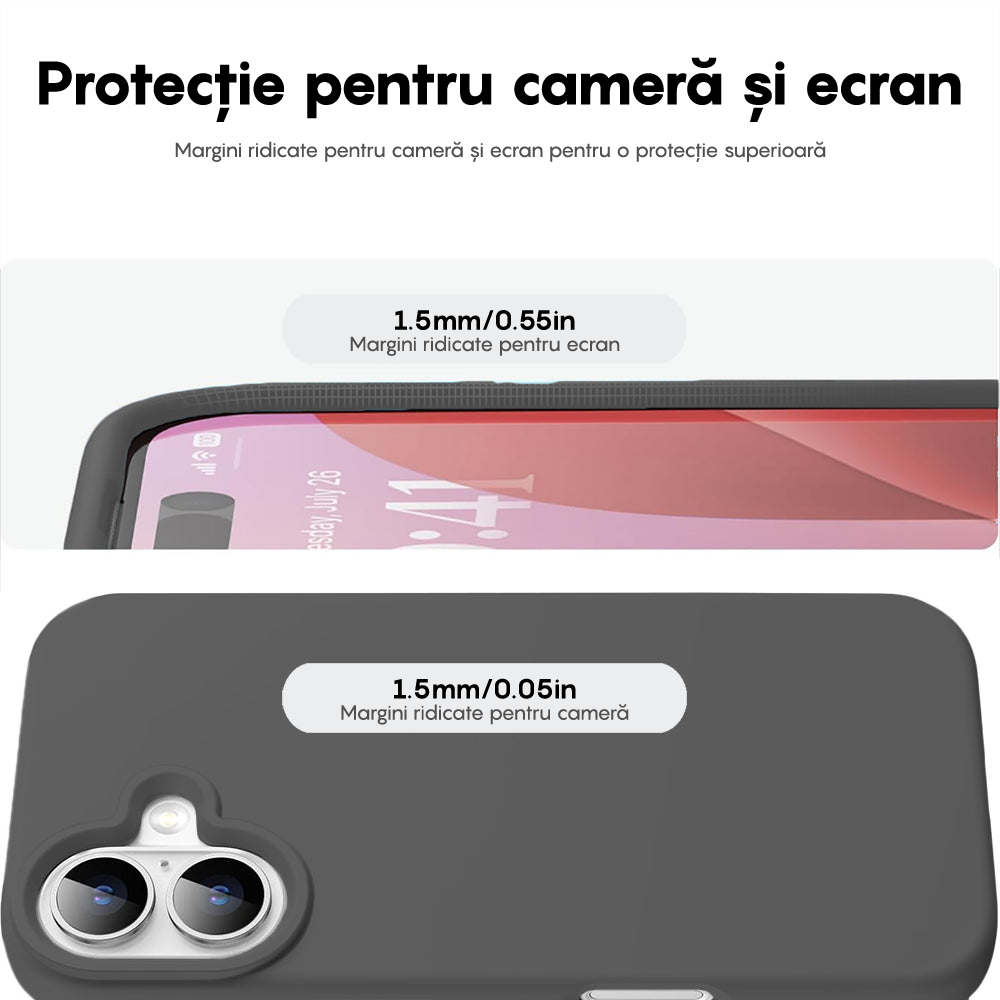 Husa Soft Silicone - iPhone 16 Plus - Dark Grey