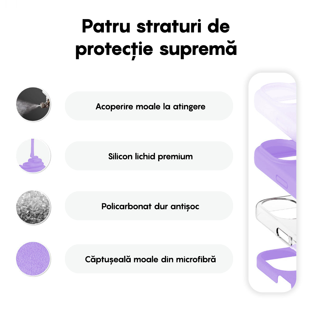 Husa Soft Silicone - iPhone 16 Plus - Light Lilac