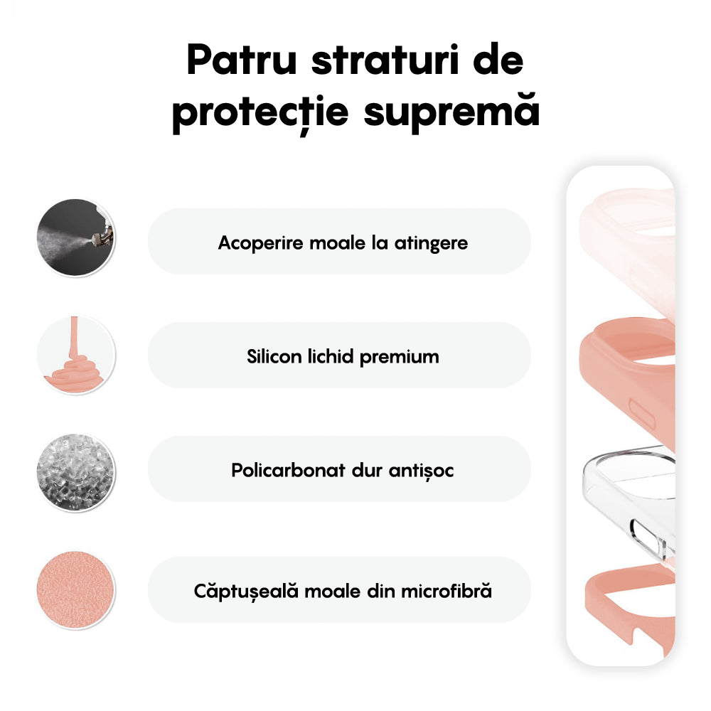 Husa Soft Silicone - iPhone 16 Plus - Pink Sand