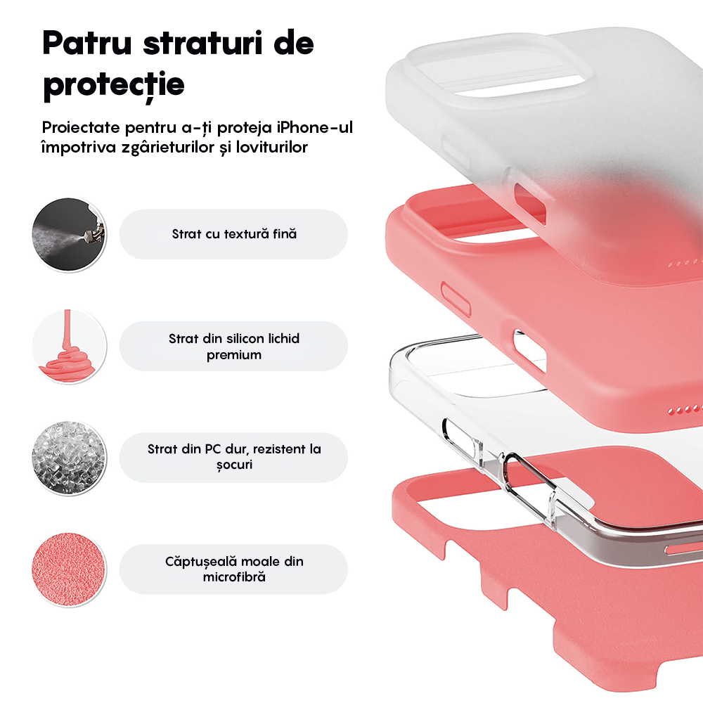 Husa Soft Silicone - iPhone 16 Pro Max - Roz
