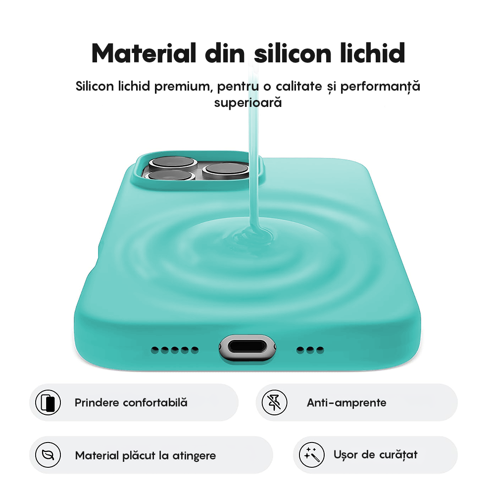 Husa Soft Silicone - iPhone 16 Pro Max - Turcoaz