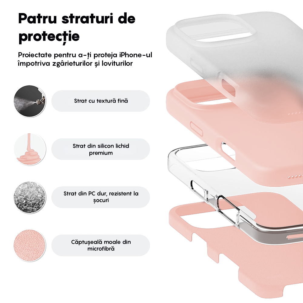 Husa Soft Silicone - iPhone 16 Pro Max - Pink Sand