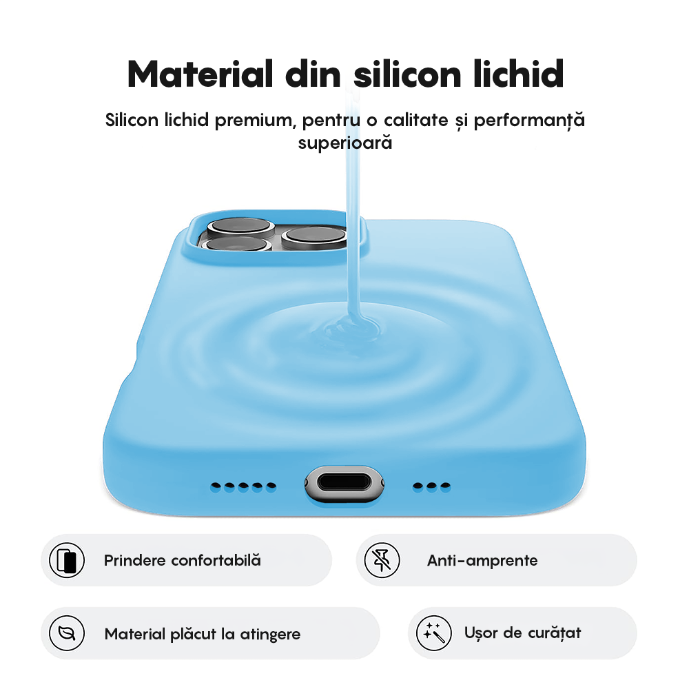 Husa Soft Silicone - iPhone 16 Pro - Cadet Blue