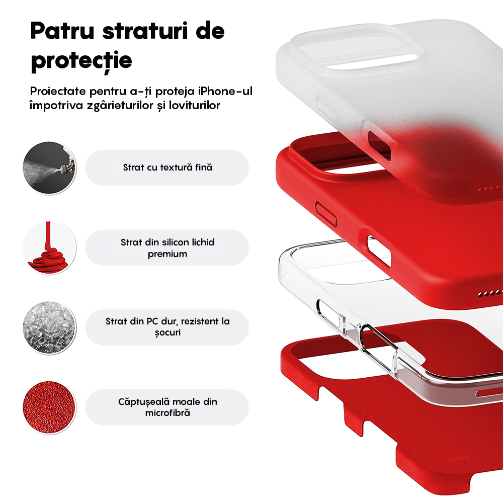 Husa Soft Silicone - iPhone 16 Pro - Rosu