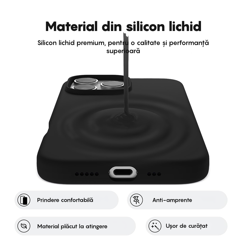 Husa Soft Silicone - iPhone 16 Pro - Negru
