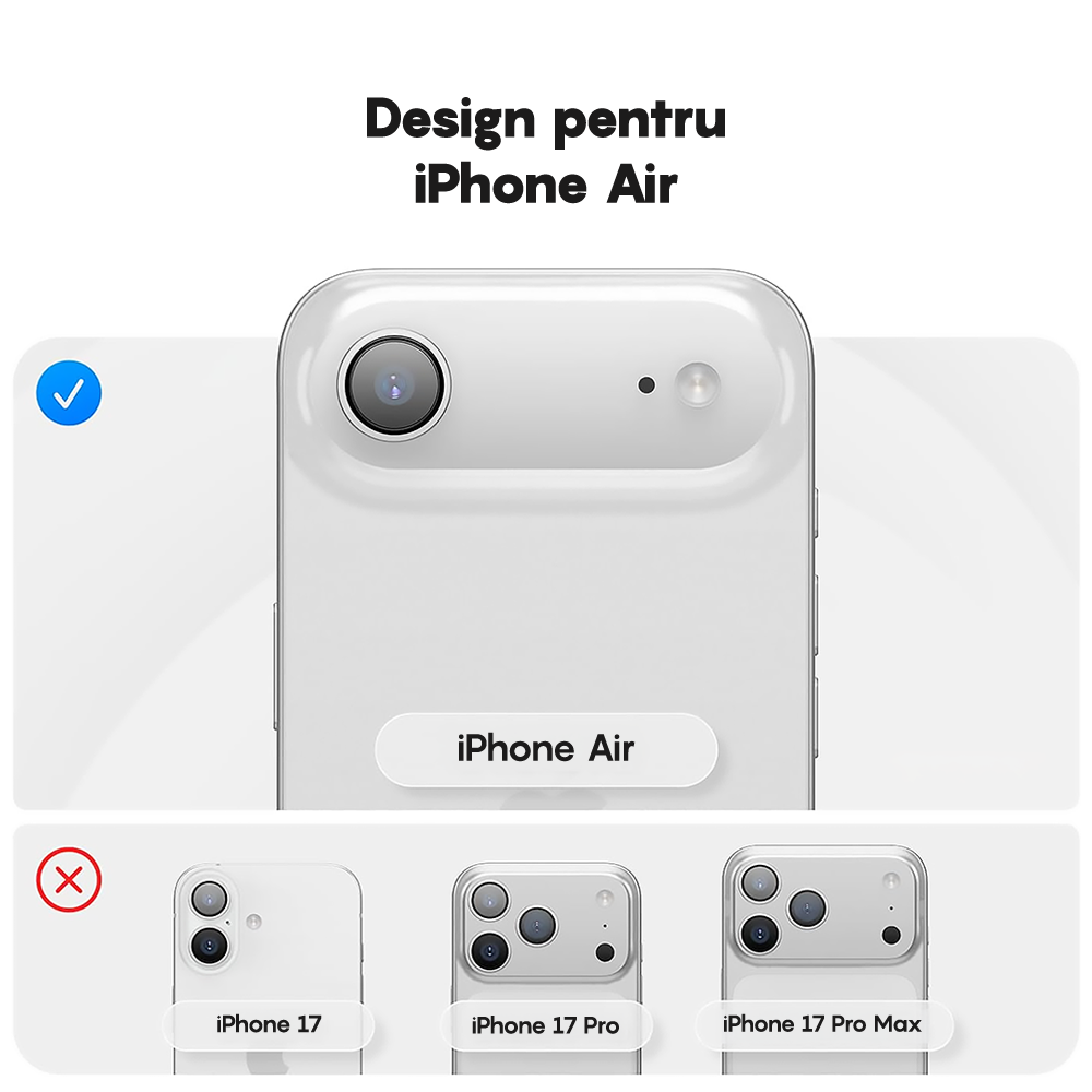 Husa Soft Silicone - iPhone 17 Air - Alb