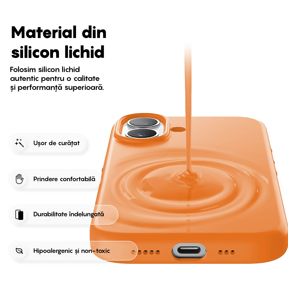 Husa Soft Silicone - iPhone 17 - Nectarine