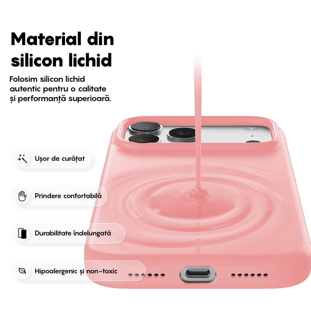 Husa Soft Silicone - iPhone 17 Pro Max - Roz
