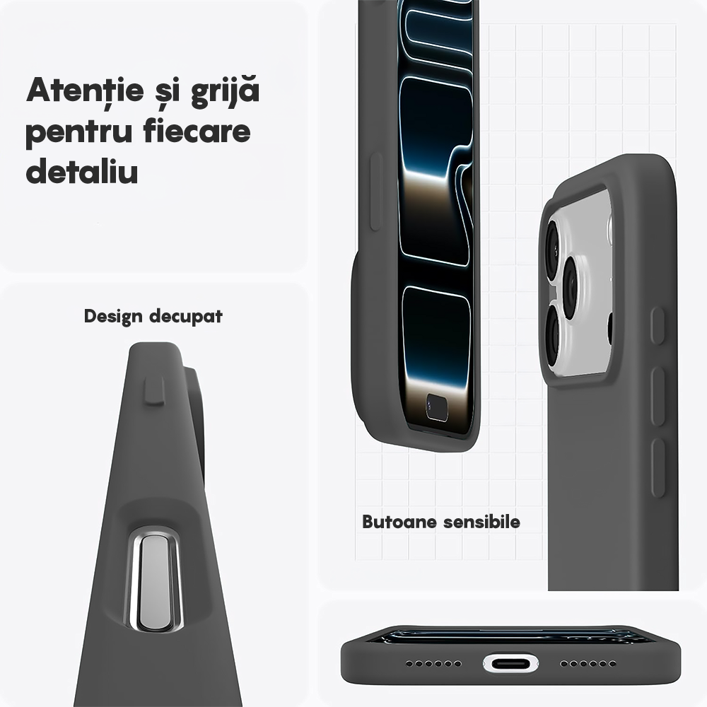 Husa Soft Silicone - iPhone 17 Pro Max - Dark Gray